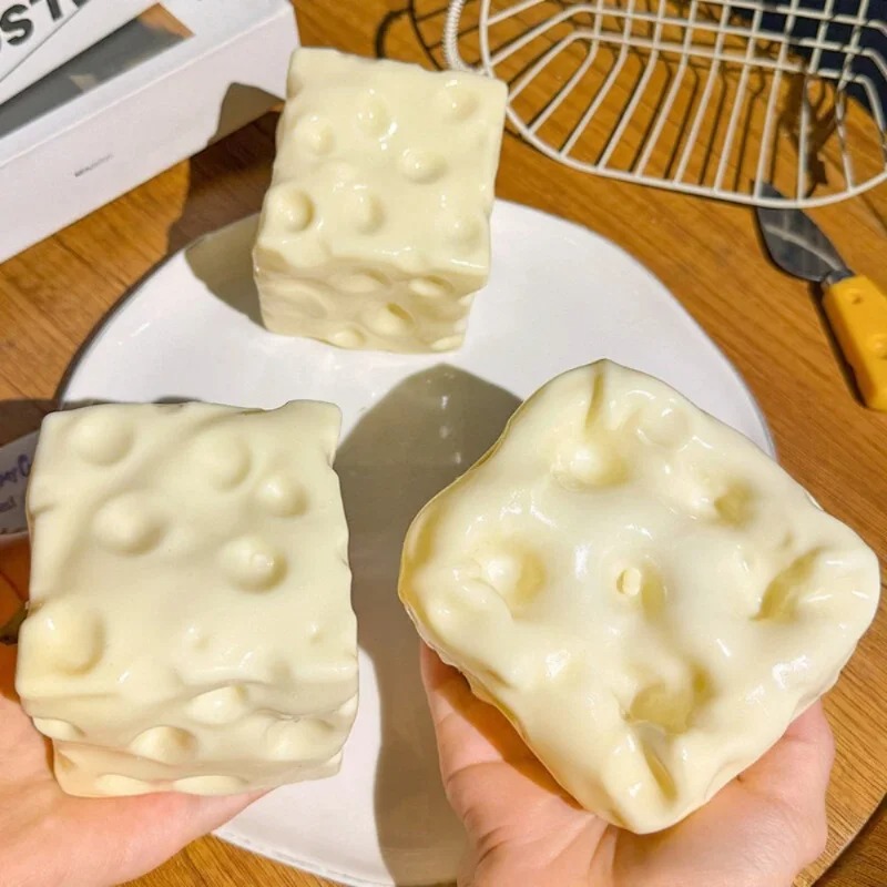 Party Games Young Adults - Taba Squishy Cheese Cube Stress Ball