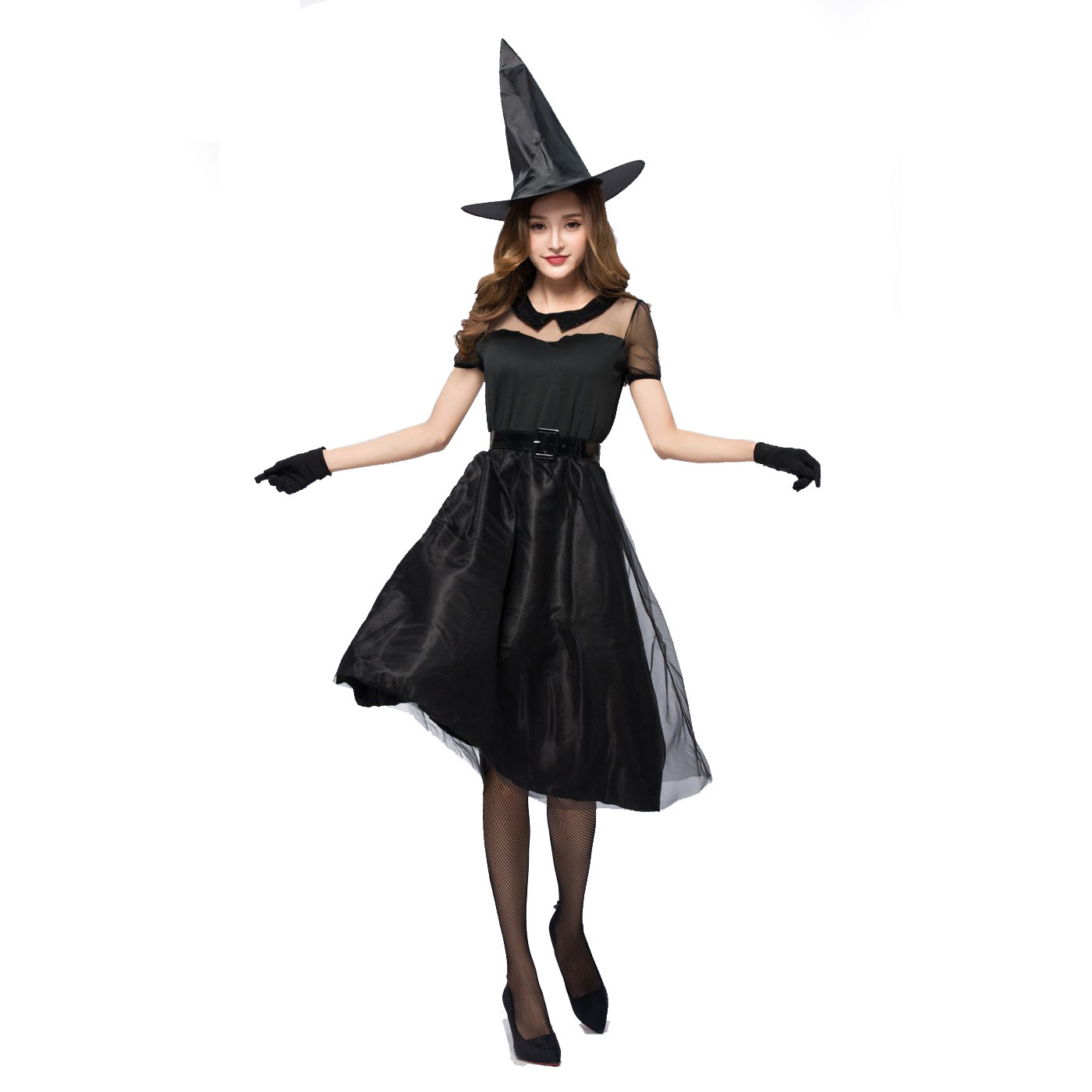 Party Games Simple - Halloween Black Veil Witch Cosplay Costume