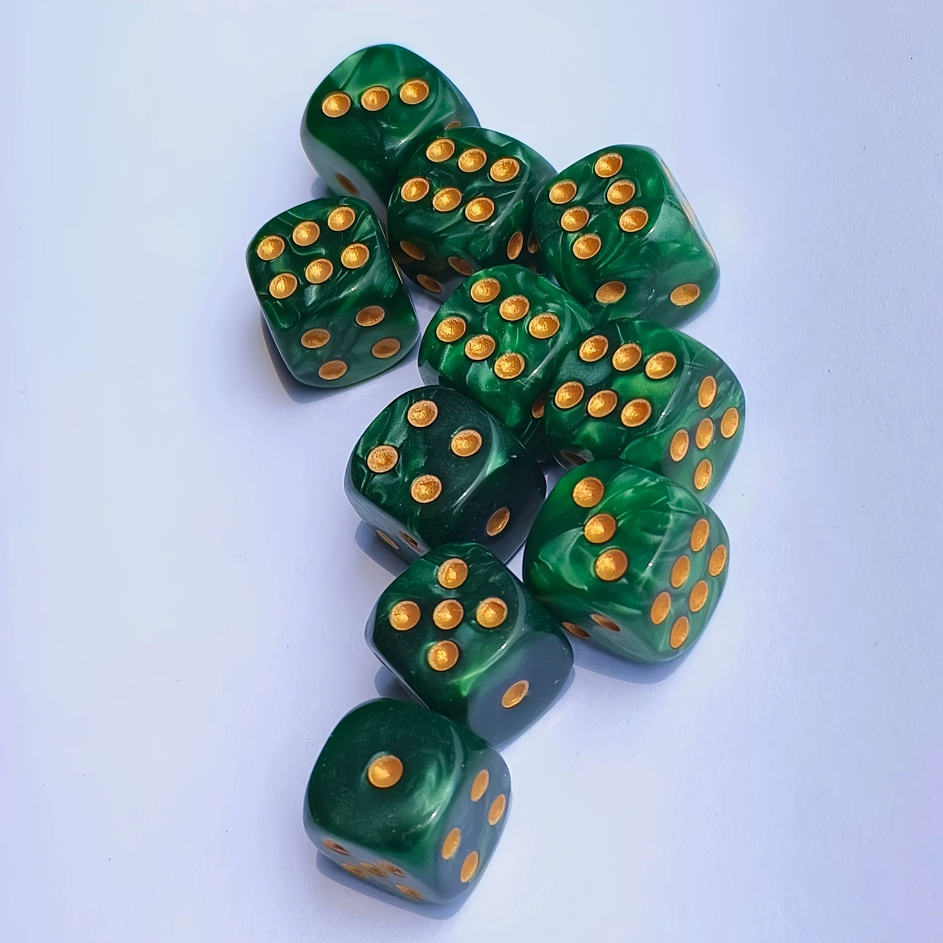 10Pcs 12mm Pearl Swirl D6 Dice - Party Games Board Game recension och pris