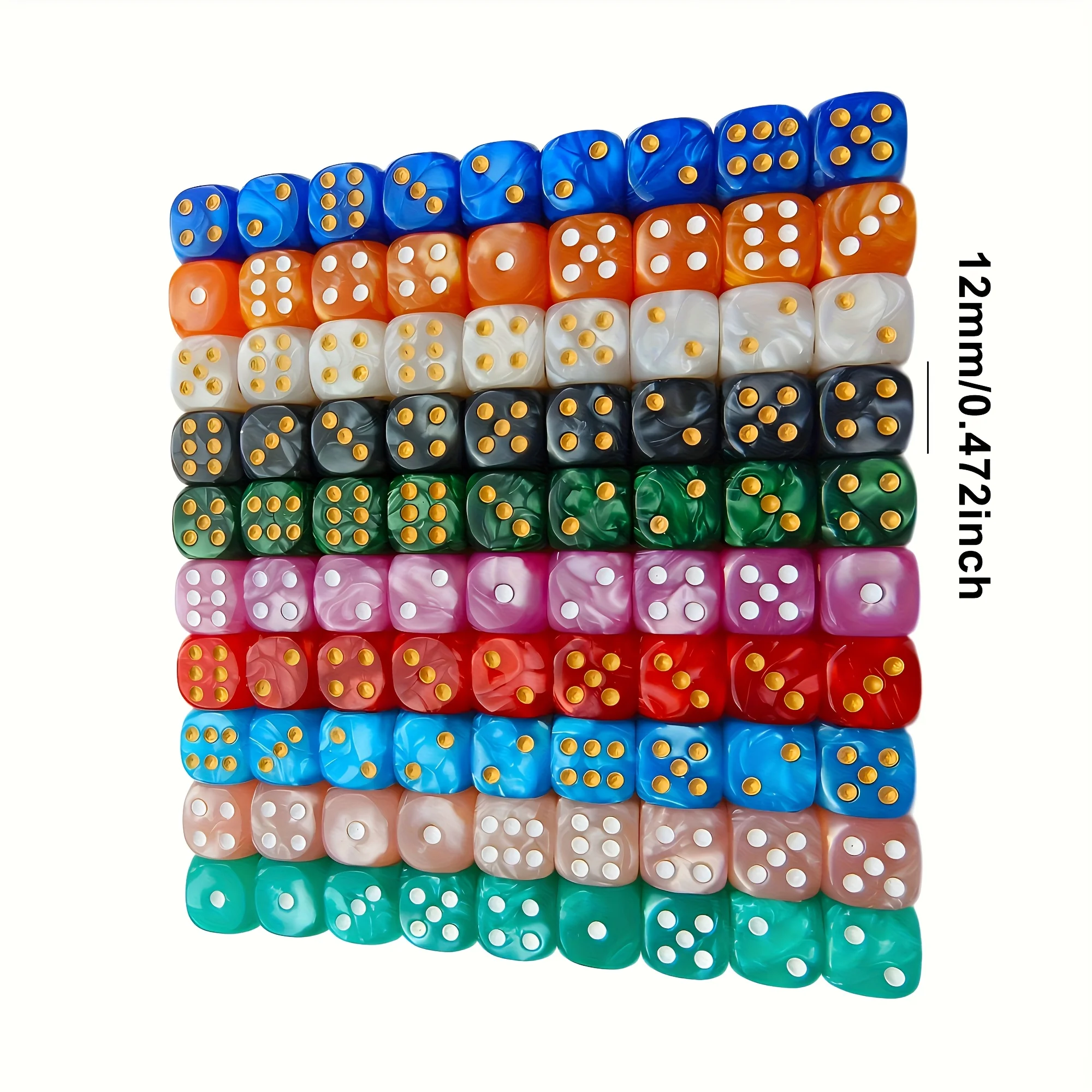 10Pcs 12mm Pearl Swirl D6 Dice - Party Games Board Game recension och pris