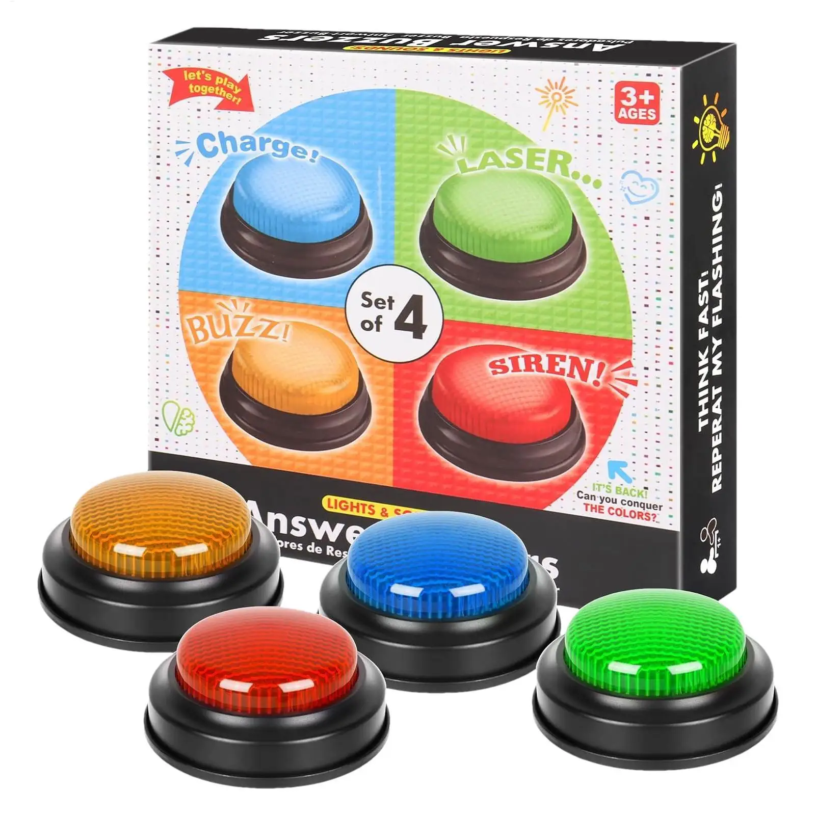Game Buzzer 4-Piece Quick Answ - Party Games Competition recension och pris